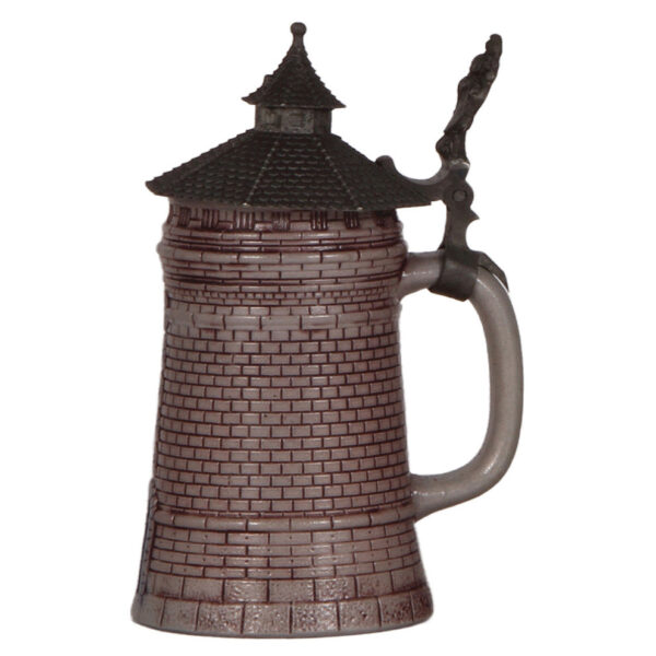 Character steins (two), .5L,  Nürnberg Tower,  with, .5L,  Black Fraternity student - Image 2
