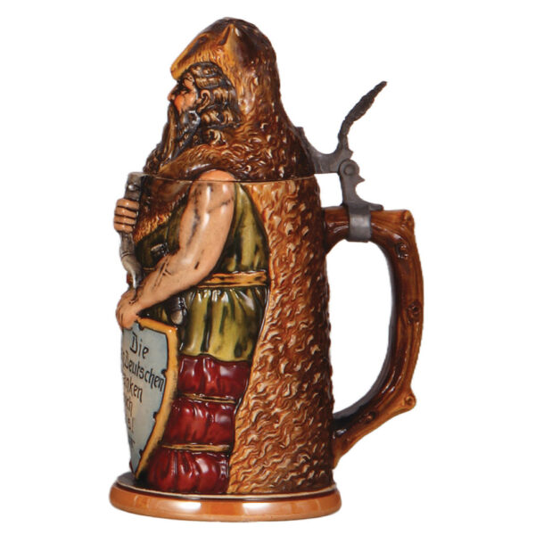 Character stein, .5L, German Warrior - Image 2