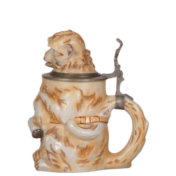 Character steins (two), .5L, Monkey; with, .5L, porcelain, Hunter Rabbit - Image 2