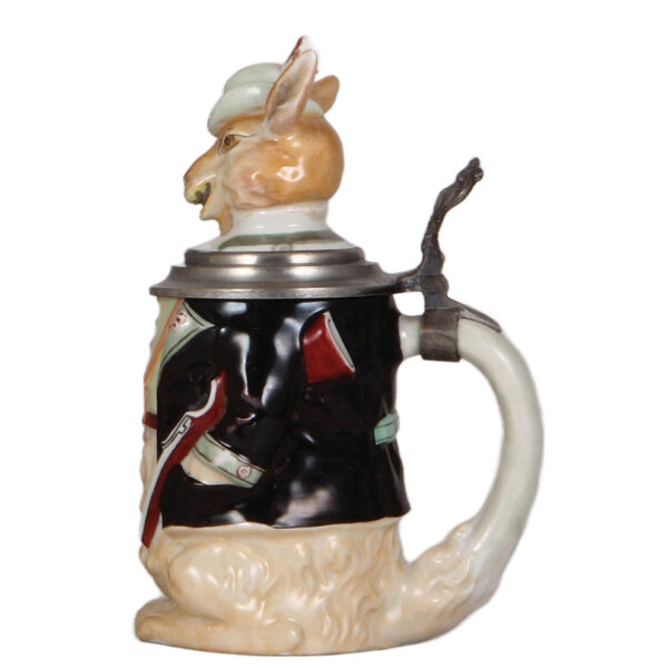 Character steins (two), .5L, Monkey; with, .5L, porcelain, Hunter Rabbit - Image 4