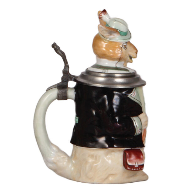 Character steins (two), .5L, Monkey; with, .5L, porcelain, Hunter Rabbit - Image 5