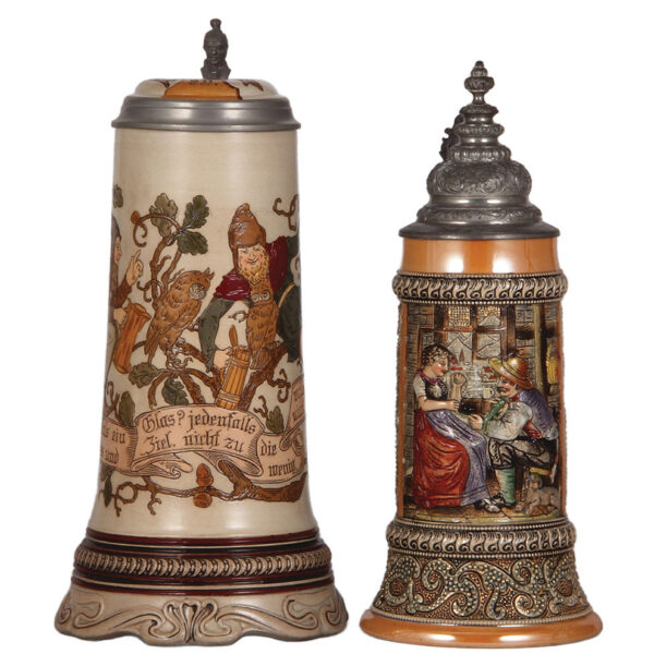 Stoneware & pottery stein, Marzi & Remy, #1619, with, Diesinger stein, .5L, #42