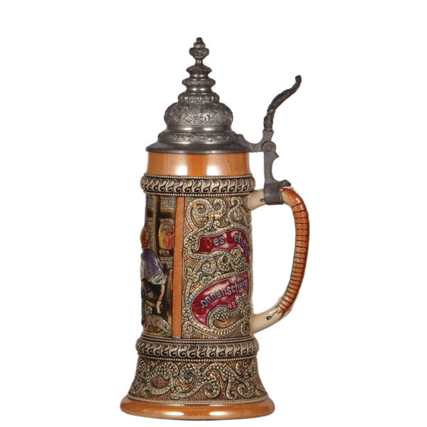 Stoneware & pottery stein, Marzi & Remy, #1619, with, Diesinger stein, .5L, #42 - Image 5
