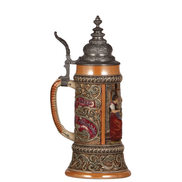 Stoneware & pottery stein, Marzi & Remy, #1619, with, Diesinger stein, .5L, #42 - Image 6