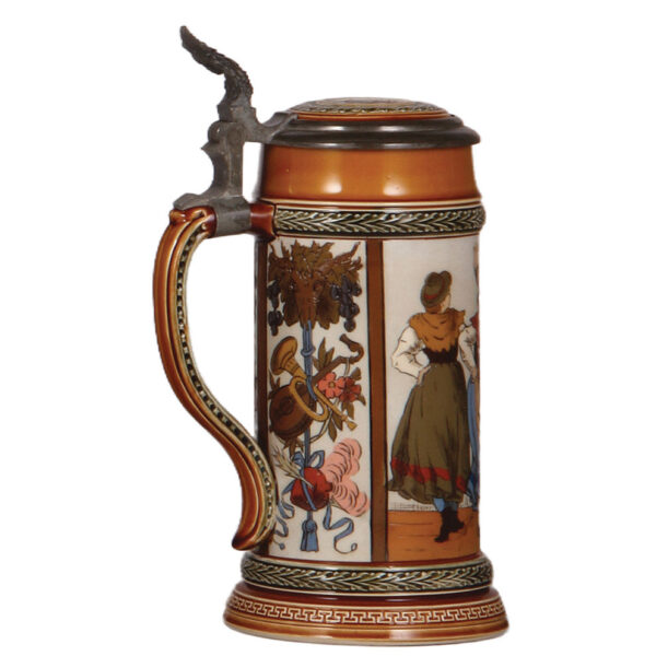Mettlach stein, .5L, 1655, etched - Image 3