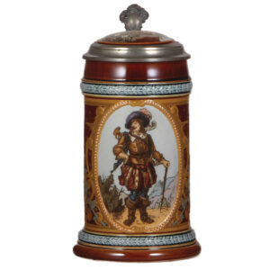 Mettlach stein, .5L, 1998, etched, Trumpeter of Sackingen