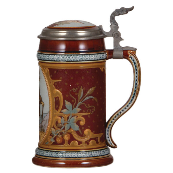 Mettlach stein, .5L, 1998, etched, Trumpeter of Sackingen - Image 2