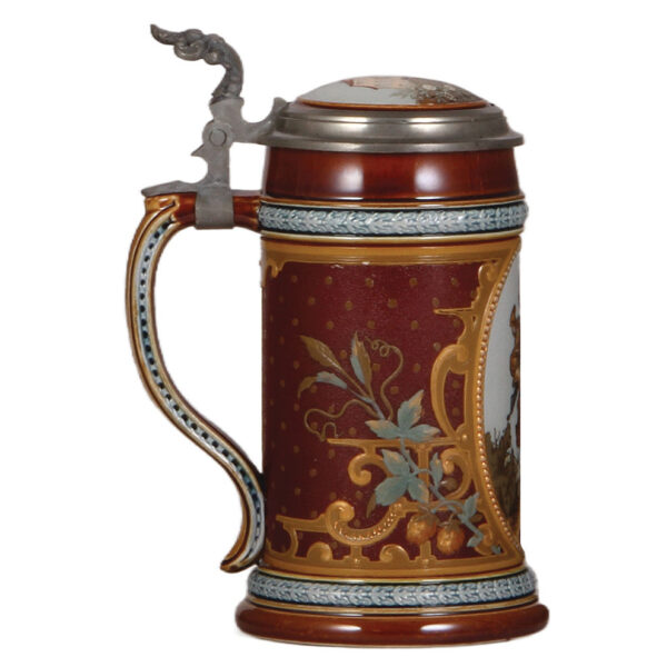 Mettlach stein, .5L, 1998, etched, Trumpeter of Sackingen - Image 3