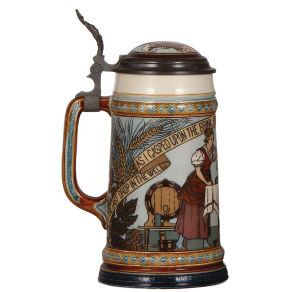 Mettlach steins, .5L, 2640, verse in English, with, .5L, 2090, by H. Schlitt - Image 3