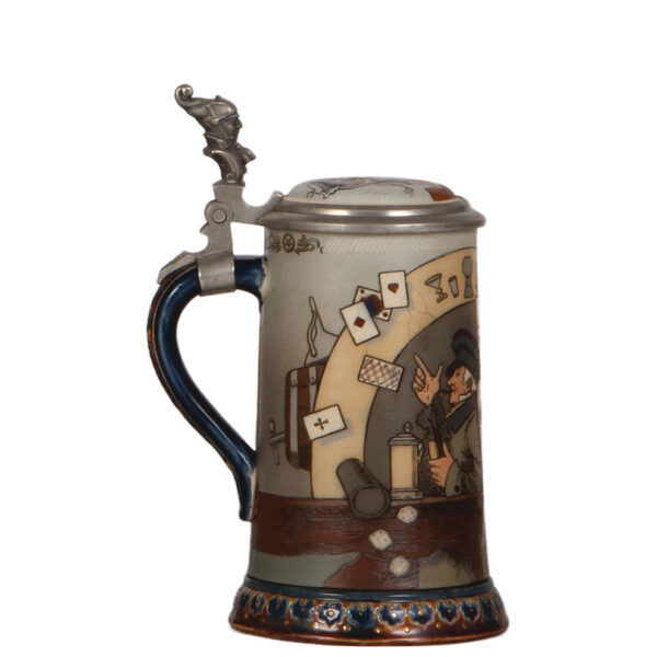 Mettlach steins, .5L, 2640, verse in English, with, .5L, 2090, by H. Schlitt - Image 5