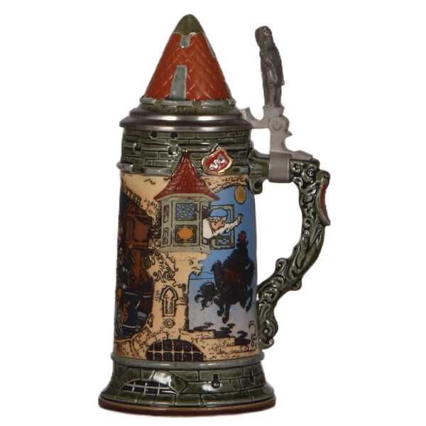 Mettlach stein, .5L, 2382, by H. Schlitt, Der Durstige Ritter - Image 2