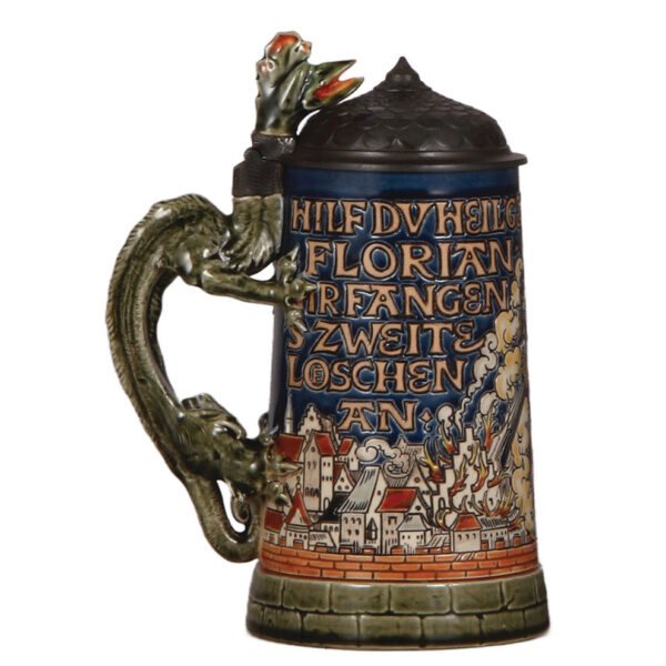 Mettlach steins, .5L, 1786, by Otto Hupp; with, .5L, 2800 - Image 3