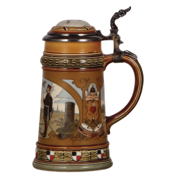 Mettlach steins, .5L, 2031; with, .25L, 1452 - Image 2