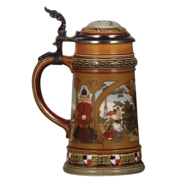 Mettlach steins, .5L, 2031; with, .25L, 1452 - Image 3