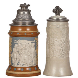 Mettlach steins, .5L, 202; with, .5L, 328