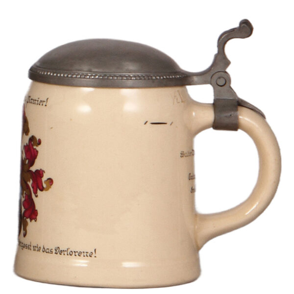 Student association stein, .5L, hand-painted, by Mettlach, Wasgau sei's Panier!, - Image 2