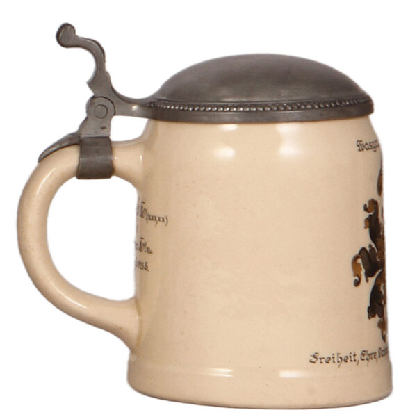 Student association stein, .5L, hand-painted, by Mettlach, Wasgau sei's Panier!, - Image 3