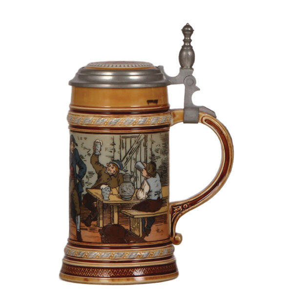 Mettlach steins, .5L, 1403, by C. Warth, .5L, 2808, - Image 2