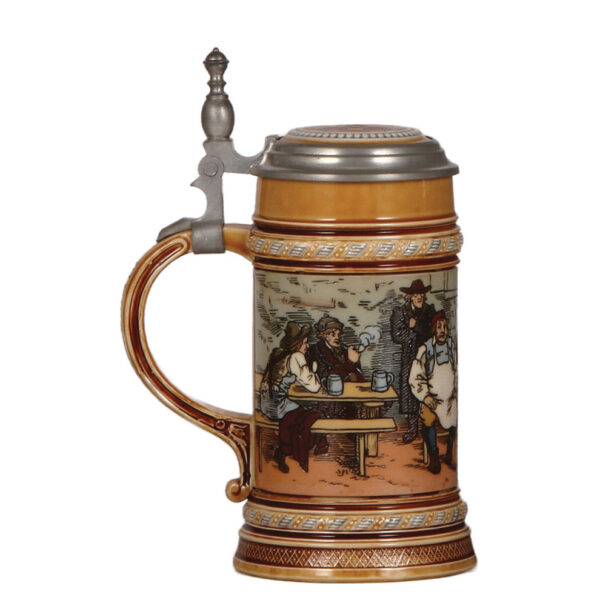 Mettlach steins, .5L, 1403, by C. Warth, .5L, 2808, - Image 3