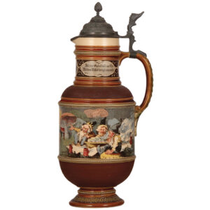 Mettlach stein, 2.5L, 16.0" ht., 956[2178], by H. Schlitt