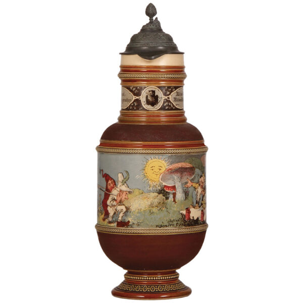 Mettlach stein, 2.5L, 16.0" ht., 956[2178], by H. Schlitt - Image 2