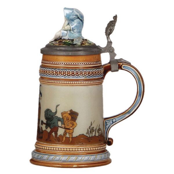 Mettlach stein, .5L, 1478, etched - Image 2