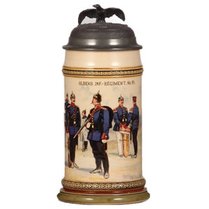 Mettlach stein, .5L, Infanterie-Regt. Nr. 91.