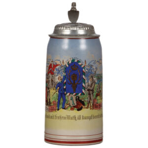 Regimental stein, 1.0L, Kgl. bayer. 1. Jäger Batt., 1914 - 1916