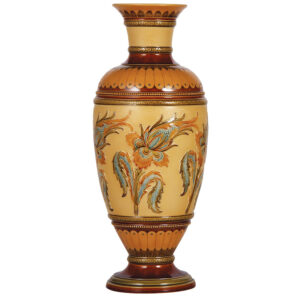Mettlach vase, 16.8" ht., 2506.