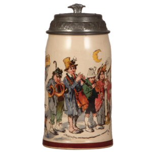 Mettlach stein, .5L, 1109[1909], PUG, by H. Schlitt.