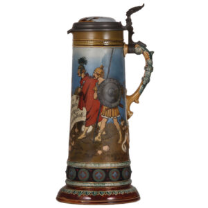 Mettlach stein, 2.5L, 2095, etched, by H. Schlitt.