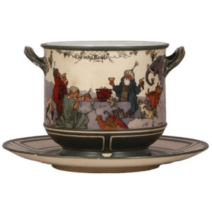 Mettlach punch bowl, 6.0L, 3088, by H. Schlitt, Noah & The Ark.