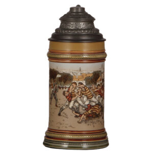 Mettlach stein, .5L, 2324, Rugby game.