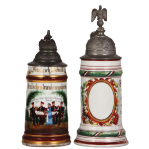 Regimental steins (two), .5L, Inft. Nr. 97 & Jugendwehr, Berlin.