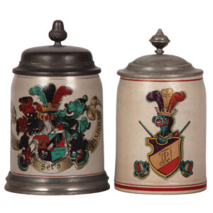Student steins (two), stoneware, .5L, student society.