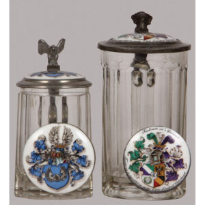 Student steins (two), glass, student society.