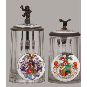 Student steins (two), glass, student society.