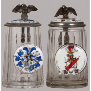 Student steins (two), glass, student society.