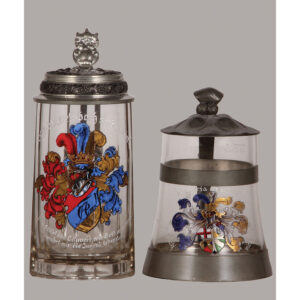 Student steins (two), glass, student society.
