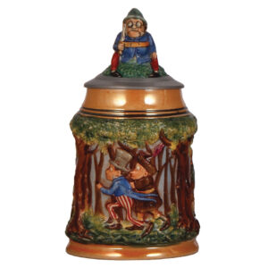 Pottery stein, .5L, relief, marked Gerz, Palmer Cox Brownies.