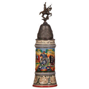 Regimental stein, .5L, Husaren Regt. Nr. 14, Cassel.