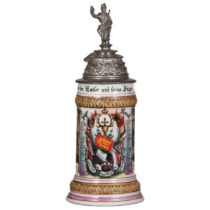 Regimental stein, .5L, Jäger Battl. Nr. 11, Marburg.