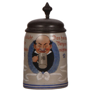 Stoneware stein, .5L, man with HB beer stein.