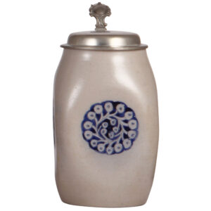 Stoneware stein, 1.0L, incised, made by Reinhold Merkelbach, designed by R. Riemerschmid.