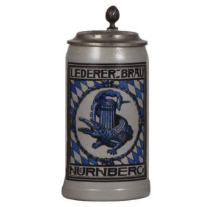 Brewery stein, stoneware, 1.0L, Lederer - Bräu Nuernberg.