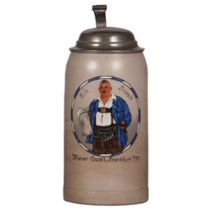 Stoneware stein, 1.0L, Ein Prosit, Maier Gust'l.