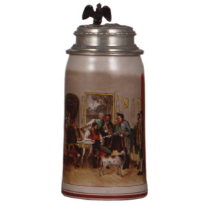 Stoneware stein, 1.0L, military officer delivering a document.