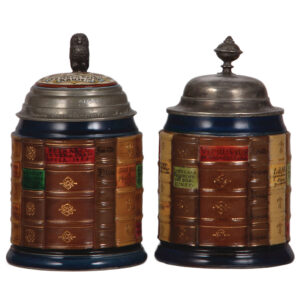 Mettlach steins, two, .5L, 2001C &, 2001F.