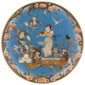 Mettlach plaque, 2148, etched, by H. Schlitt.