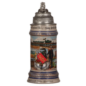 Regimental stein, .5L, 7. Komp., Eisenbahn Regt. Nr. 3.